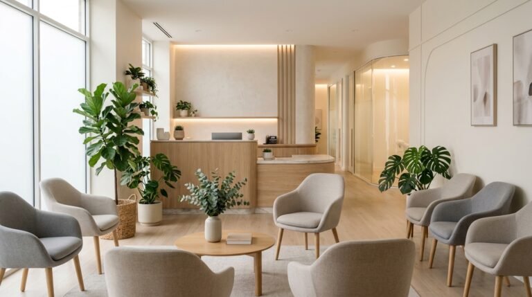 Dermatology clinic reception area a5c66b90c5